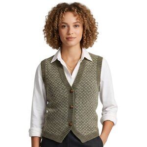 Vintage Scotsdoon 100% Wool Scottish Shetland Knit Vest Size 38/XS